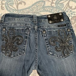 Miss Me Fleur de Lis Jeans- size 29 boot cut 33 inch inseam